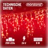 Deuba Lichterkette 10m 200 LED Innen & Außen Warmweiß Regenlichterkette Weihnachten Deko Regen Bild 5