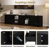 Merax TV-Schrank hochglanz TV-Schrank mit LED-Beleuchtung (1-St) Fernsehschrank Fernsehtisch mit 2 Schubladen & Glaselementen,B: 160cm Bild 3