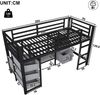Kinderbett Halbhohes Bett 90x200 cm aus Metall mit LED-Beleuchtung, Sitzkissen, Stauraumschublade und Aufhängebereich Bild 5