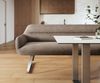 Esszimmerbank Taya-Flex 300 cm Strukturstoff Soft Taupe Kufengestell flach Edelstahl Taschenfederkern Bild 2