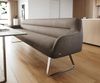 Esszimmerbank Taya-Flex 300 cm Strukturstoff Soft Taupe Kufengestell flach Edelstahl Taschenfederkern Bild 5