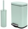 spirella Badaccessoires-Sets AKIRA, Badezimmer Zubehör-Set, 2-tlg, bestehend aus Kosmetikeimer 5L Treteimer mit SoftClose Absenkautomatik und WC Garnitur mit hygienischem Innenbehälter und Deckel, Stahl matt-satiniert, angesagte Trendfarben, ice grün, ... Bild 4