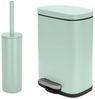 spirella Badaccessoires-Sets AKIRA, Badezimmer Zubehör-Set, 2-tlg, bestehend aus Kosmetikeimer 5L Treteimer mit SoftClose Absenkautomatik und WC Garnitur mit hygienischem Innenbehälter und Deckel, Stahl matt-satiniert, angesagte Trendfarben, ice grün, ... Bild 5