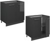 Spülenunterschrank Fame-Line Anthrazit Hochglanz 80 cm mit Regal, ohne Arbeitsplatte Vicco Bild 5