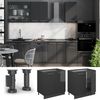 Spülenunterschrank Fame-Line Anthrazit Hochglanz 80 cm mit Regal, ohne Arbeitsplatte Vicco Bild 3