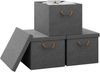 Woltu Aufbewahrungsbox (3 St, Set), mit Deckel, mit Griffen, faltbar, Grau Bild 4
