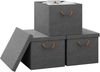 Woltu Aufbewahrungsbox (3 St, Set), mit Deckel, mit Griffen, faltbar, Grau Bild 5