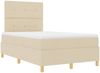 vidaXL Boxspringbett mit Kopfteil Creme 120 x 190 cm Stoff 3339607 Bild 5