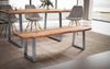 Esszimmerbank 180x40x45,5cm Akazie Massivholz Metall Baumkante Modern Bild 3