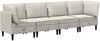 vidaXL Wohnzimmergarnitur mit Kissen mit Speicher 4 pcs Creme Samt 3413764 Bild 2