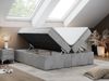 Boxspringbett - Doppelbett mit Multipocket-Matratze - BESS -160x200 - Hellgrau Velours - H3 Bild 2