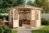 Alpholz 5-Eck Gartenhaus Monica Gartenhaus aus Holz Holzhaus mit 28 mm Wandstärke Blockbohlenhaus mit Montagematerial Bild 2