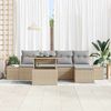vidaXL Garten-Sofa-Set mit Speicher 6 pcs Beige Poly Rattan 3357903 Bild 3