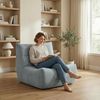 HAUSS SPOLE Sitzsack 1-Sitzer Stoffsofa mit geschwungener Rückenlehne,Relaxsessel in Grau (1 St. Cloud-Sessel Polstersessel mit Chenille-Oberflächenbezug), Ergonomisch geschwungene Rückenlehnenform Bild 2