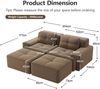 Modulsofa aus Cord mit boneless Design, braun Bild 4