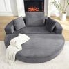 Merax Schlafsofa mit Schlaffunktion, Multifunktionales Sofa mit Hocker, Boneless Couch, Klappsofabett für Wohn/Arbeits/Schlafzimmer 1 Teile, 2-in-1 Sofa-Bett mit Cordstoffbezug inkl. 3 Kissen, 173x176cm Bild 3