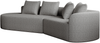 Sofa, Modernes gepolstertes übergroßes Ecksofa 4-Sitzer geschwungene Wolkencouch mit 4 Zierkissen frei kombinierbar, Chenille, Grün Bild 2