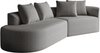 Sofa, Modernes gepolstertes übergroßes Ecksofa 4-Sitzer geschwungene Wolkencouch mit 4 Zierkissen frei kombinierbar, Chenille, Grün Bild 3