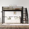 Hochbett 140 x 200 Stabile Metallkonstruktion mit geräumigem Stauraum unter dem Bett und Treppe Ideal für Kinder und Erwachsene Stauraumbett für maximale Platzeffizienz Bild 4