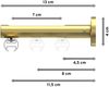 Innenlauf-Gardinenstangen-Set Siteno Verano 120 cm, 1-läufig, 20 mm Ø Messing-Optik Bild 2