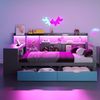 REDOM Schlafsofa Kinderbett Funktionsbett, mit Schreibtisch, LED-Beleuchtung und Stauraum 90x200 cm, Inklusive Matratze Bild 2