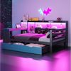 REDOM Schlafsofa Kinderbett Funktionsbett, mit Schreibtisch, LED-Beleuchtung und Stauraum 90x200 cm, Inklusive Matratze Bild 3