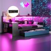 REDOM Schlafsofa Kinderbett Funktionsbett, mit Schreibtisch, LED-Beleuchtung und Stauraum 90x200 cm, Inklusive Matratze Bild 4