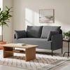 Couch BERND 2-Sitzer Stoff - 131 x 79 x 79 cm, Stoff, Dunkelgrau | Sofa Loungesofa für Wohnzimmer Schlafzimmer Leseecke Bild 3