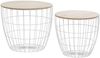 Beistelltisch Todd 2er Set 47 x 47 x 40 cm Metallkorb mit abnehmbarer MDF-Platte Bild 5