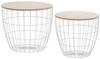 Beistelltisch Todd 2er Set 47 x 47 x 40 cm Metallkorb mit abnehmbarer MDF-Platte Bild 4