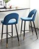 Barstuhl Samtstoff kobaltblau 2er Set FALTON Bild 3