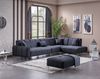 Ecksofa "Wasserrose" Ottomane rechts + Hocker-Anthrazit Bild 1