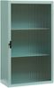 Hängeschrank Zundert mit geriffelter Glastür 60x35x15 cm Stahl Mintgrün [en. casa] Bild 4