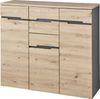 Kommode Melanie / Memphis, Holzwerkstoff, Grau, Holzfarben, 120 x 107 x 38 cm Bild 3
