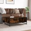 vidaXL Couchtisch Räuchereiche 90x57x35 cm Holzwerkstoff und Metall 848756 Bild 3