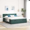 vidaXL Ottoman-Bett mit Matratzen & LEDs Dunkelgrün 200x200 cm Samt 3312932 Bild 4