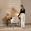 Bronx71 Esszimmerstuhl mit Rollen Mona melierter Stoff beige Bild 2