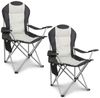 HOMECALL Campingstuhl Hochlehner Klappstuhl Gartenstuhl Angelstuhl mit Angenehme Polsterung (Packung, 2 St), bis 150 KG, mit Seitentasche und Getränkehalter für Camp Garten Balkon Bild 2