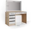 Schminktisch Sherry Weiß/Sonoma 120 cm mit LED-Spiegel Vicco Bild 3
