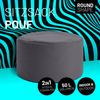 Lumaland Indoor Outdoor Sitzhocker 25x45 cm - Runder Sitzpouf, Sitzsack Bodenkissen, Sitzkissen, Bean Bag Pouf - Wasserabweisend - Pflegeleicht - ideal für Kinder und Erwachsene - Anthrazit Bild 2