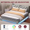 Lexzurn Polsterbett Polsterbett 140x200 cm Bett mit Lattenrost (Doppelbett mit gepolstertem Kopfteil, Einfache Montage, Robustes Gestell und Hochwertiger Leinenstoff), wählen Sie Größe und Farbe! Kostenlose Lieferung! Bild 3