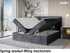 MEBLINI Boxspringbett DALIA 180x220 cm mit Bettkasten - H3/Dunkelgrau Samt Polsterbett - Doppelbett mit Topper & Taschenfederkern-Matratze Bild 3