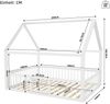 Metall-Kinderbett 140×200 cm mit Rausfallschutz und Dachgestell Weiß Bild 5