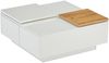 MODFU Couchtisch mit kleine verschiebbare Tischplatte (Satztisch, Wohnzimmertisch Beistelltisch, 1-St, 4 Schubladen), Hochglänzender quadratischer Couchtisch mit Ablagefläche Bild 5