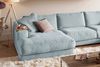 KAWOLA Sofa MADELINE Wohnlandschaft U-Form Cord hellblau Longchair links 86 x 224 x 425 cm Bild 4
