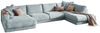 KAWOLA Sofa MADELINE Wohnlandschaft U-Form Cord hellblau Longchair links 86 x 224 x 425 cm Bild 3