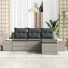 vidaXL Garten-Sofa-Set mit Kissen 4 pcs Hellgrau Poly-Rattan 3355681 Bild 3