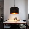 ZMH Pendelleuchte Esstisch Hängelampe Stoff - Schwarz gold Ø38CM Esstisch Hängeleuchte Modern Esstischlampe Sternenhimmel Stoffschirm E27 Pendellampe Vintage für Esszimmer Wohnzimmer Schlafzimmer Bild 2