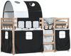 vidaXL Etagenbett mit Vorhängen Weiß Schwarz 90x200 cm Kiefernholz 3283982 Bild 4
