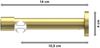 Innenlauf-Gardinenstangen-Set Prestige Sitra 100 cm, 1-läufig, 20 mm Ø Messing-Optik Bild 2